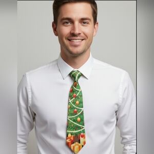 Nut Cracker Festive Christmas Tree Necktie